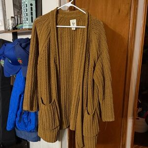 Billabong Tan Open-Front Cardigan